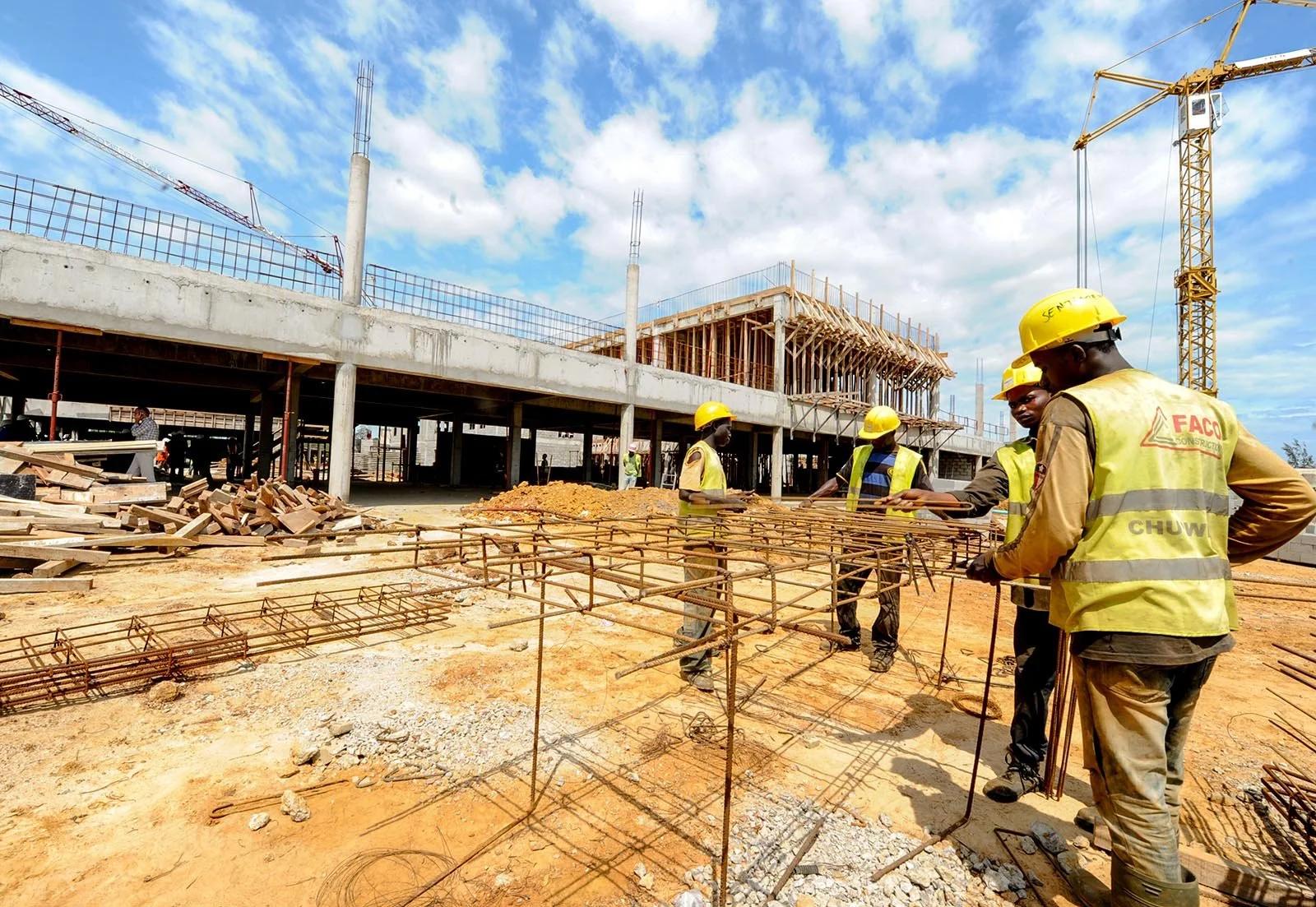 Chantier de construction en Afrique